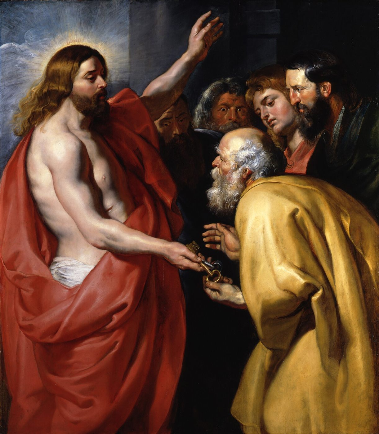 Christ gives the keys to Saint Peter, Peter Paul Rubens, c. 1614. Gemäldegalerie, Berlin.